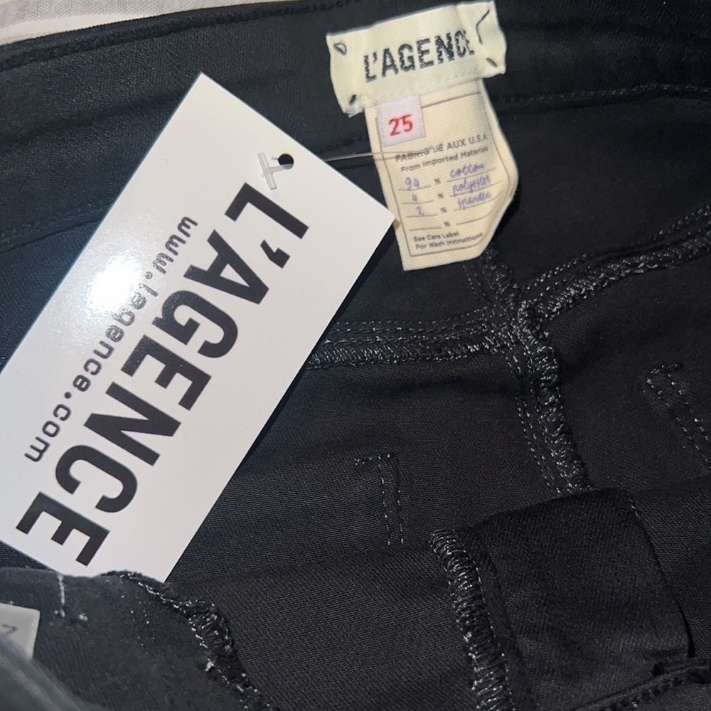 NWT - L’AGENCE black coated high waist ankle zip skinny jeans - Picture 5 of 6